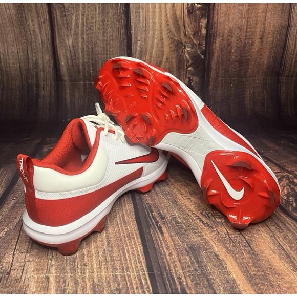 Nike Force Trout 9 Pro MCS Baseball Cleats White Red Men’s Size 14 (FZ0915-104) - Picture 4 of 5